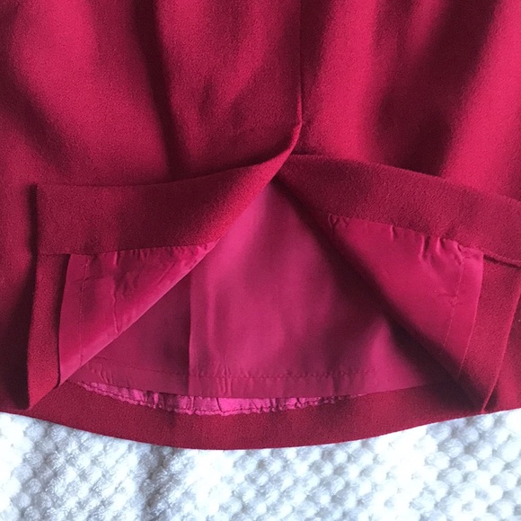 Talbots holiday red wool blend A-Line skirt Brand New still with tags Size 14P - Picture 4 of 9